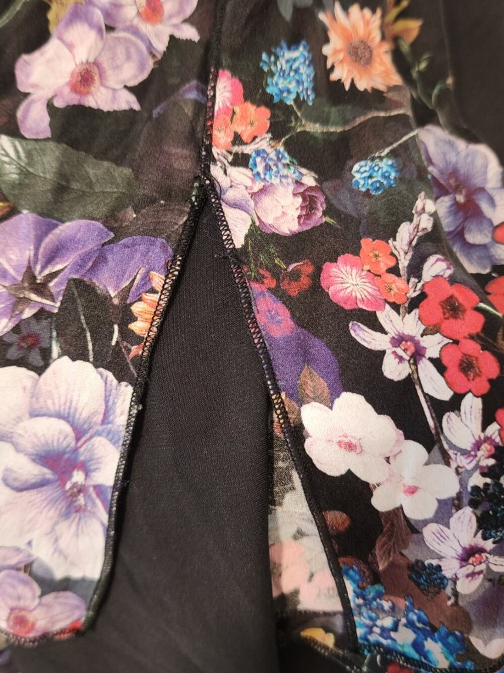 Floral Open Back Silk Dress - Picture 9 of 9